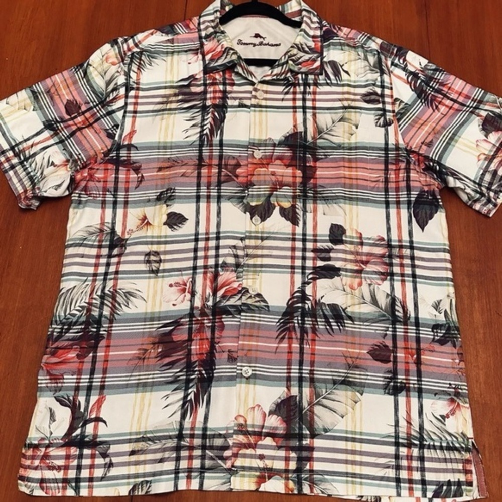 Tommy Bahama Floral Plaid Men's Shirt - Multicolor